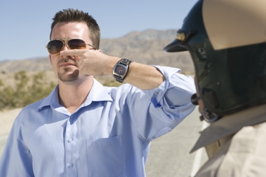 Officer Administering Field Sobriety Tests